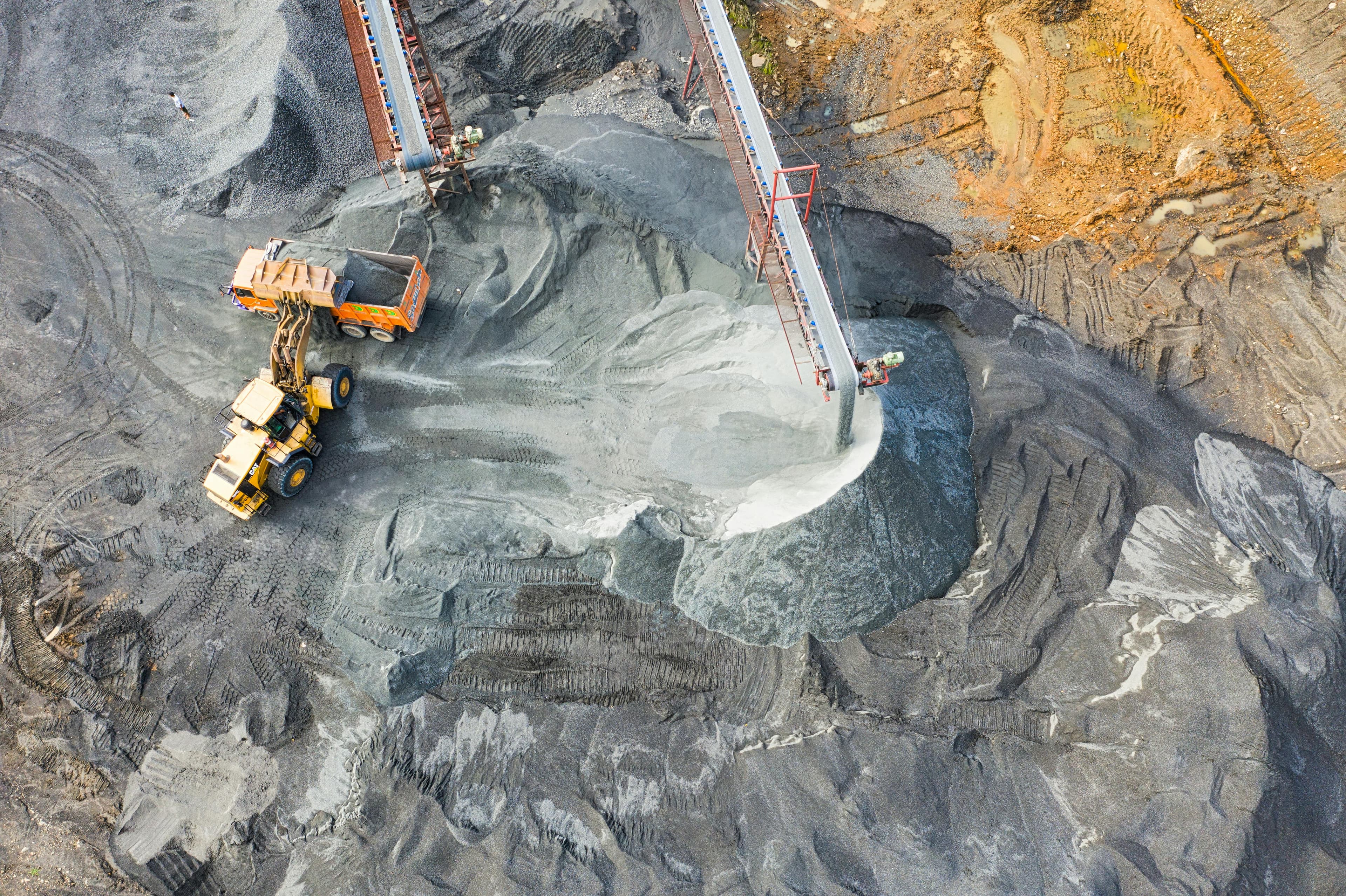 Aerial view of a mining operation