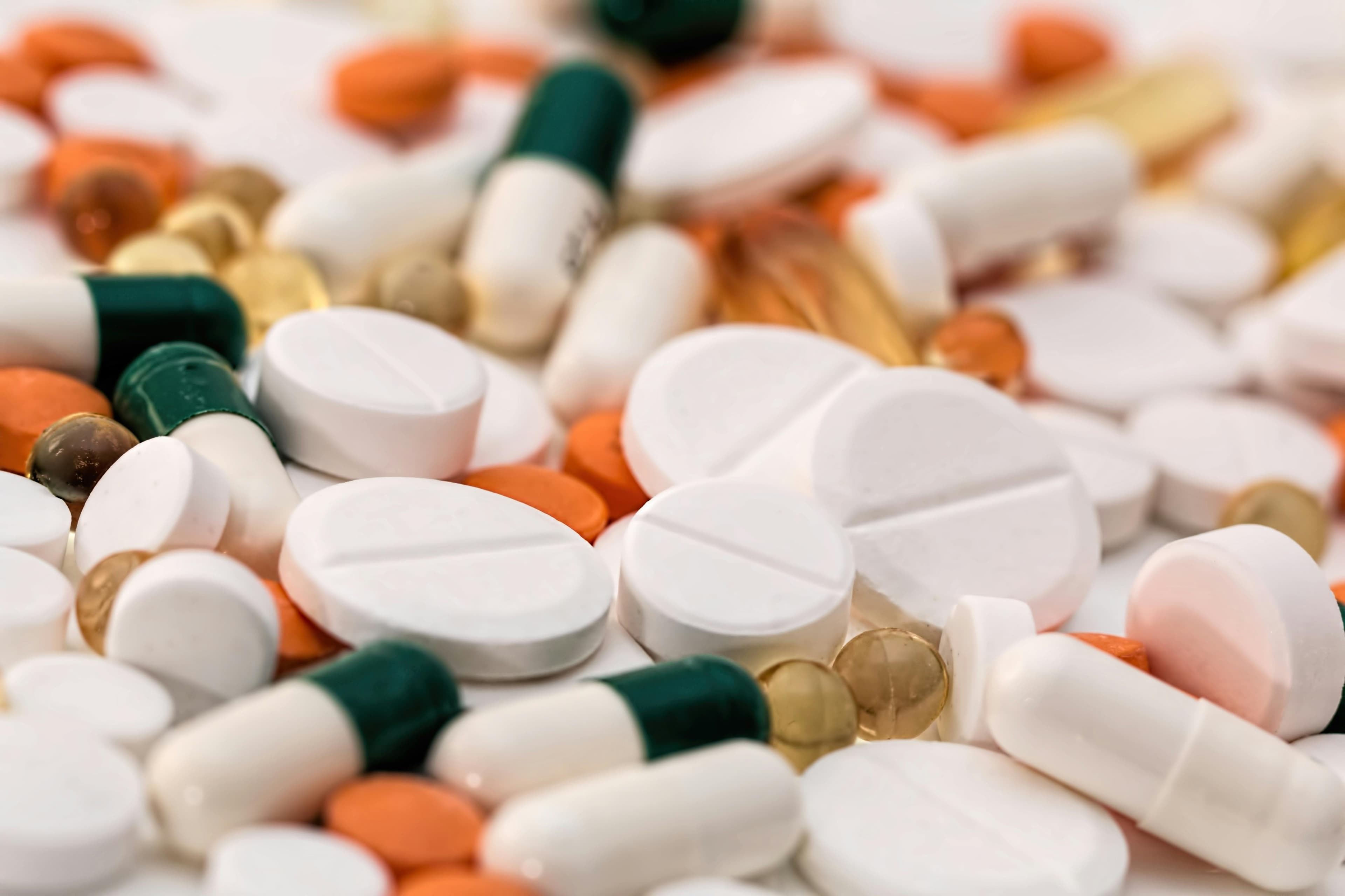 Assorted pills and capsules